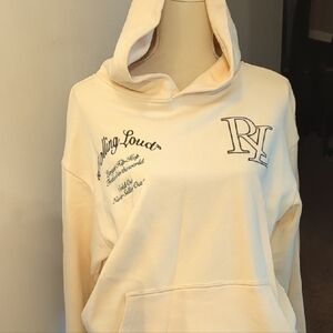 Cream Hoodie with Embroidered Details